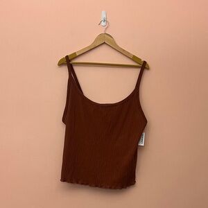NWT Old Navy 3X Rust Ribbed Cropped Tank Top